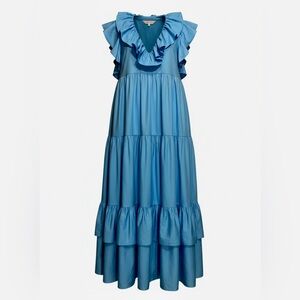 CROSBY by Mollie Burch Ruffled Maxi Dress in Blue